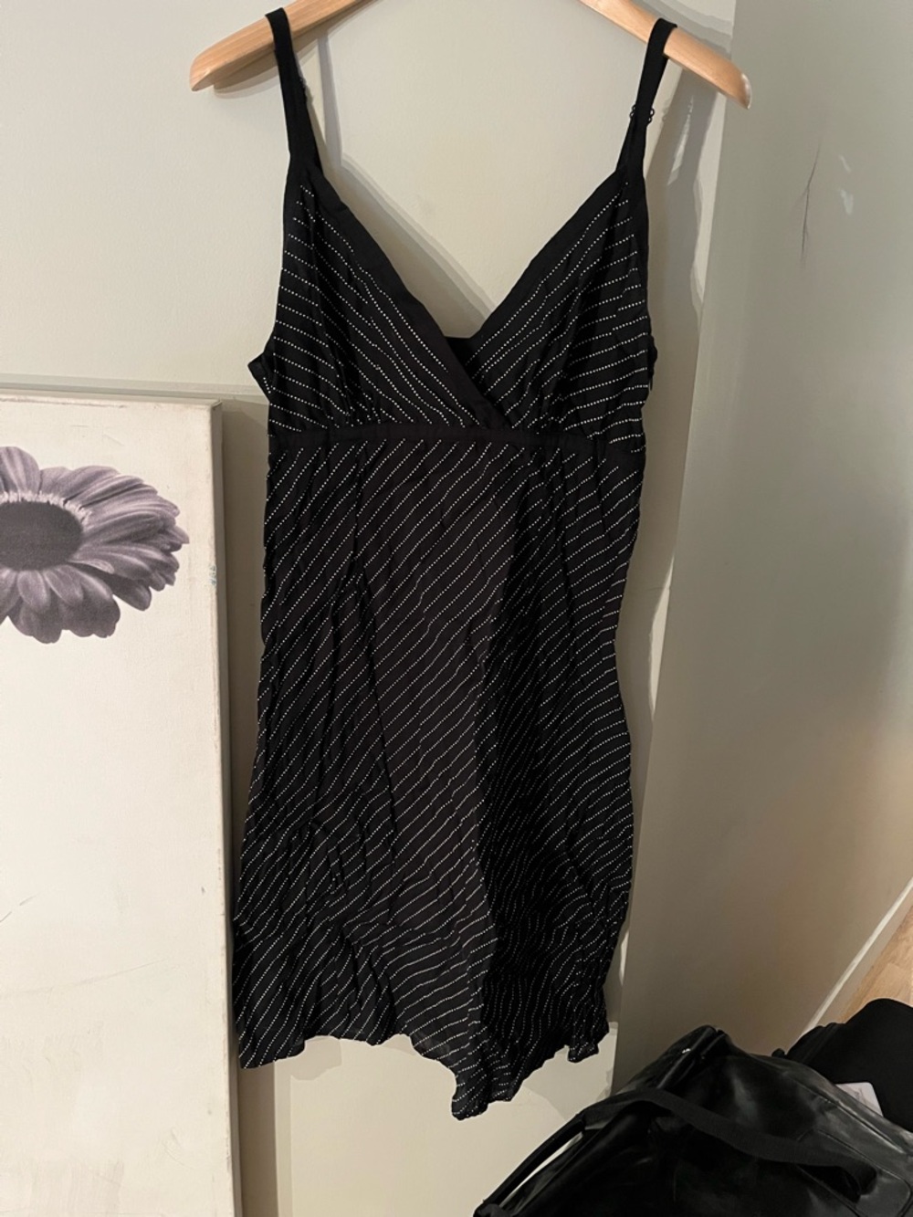 Black Striped Slip Dress